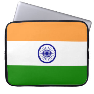Saffron White and Green Flag of India Laptop Sleeve