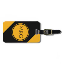 Saffron Yellow and Black Diagonal Stripes
