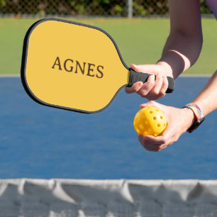 Saffron Yellow Elegant Name   Trendy Minimalist Pickleball Paddle