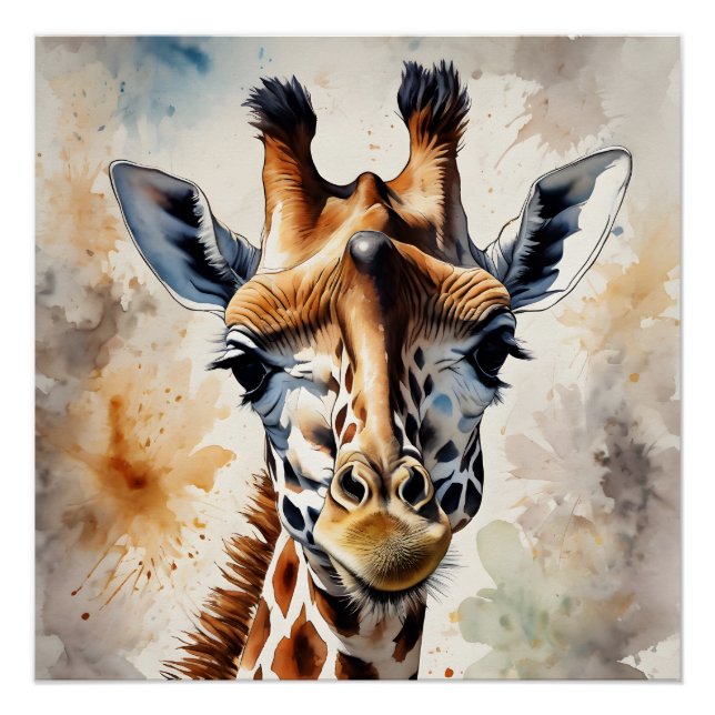 Safiya the Giraffe Art Poster (Front)