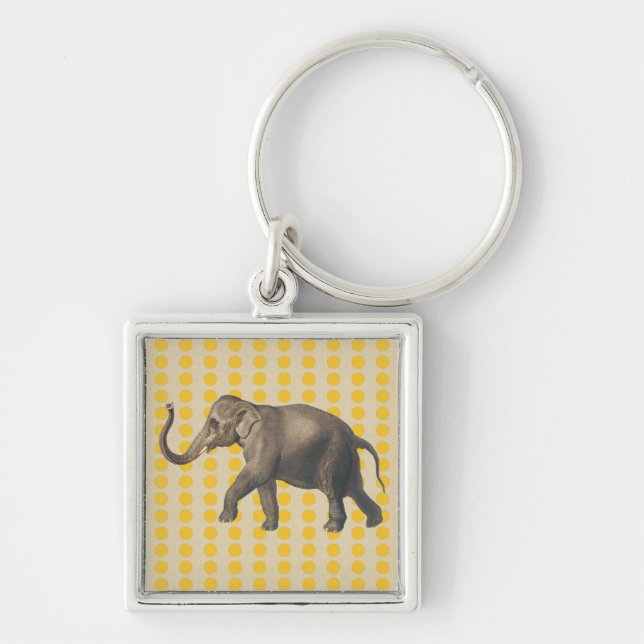 Safron Spice Moods Dots with Elephant Keychain (Front)