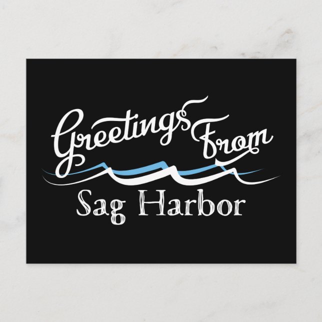 Sag Harbor Water Waves Postcard (Front)