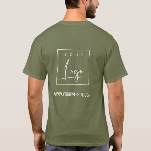 Saga Green Business Add Your Logo Name Website T_Shirt