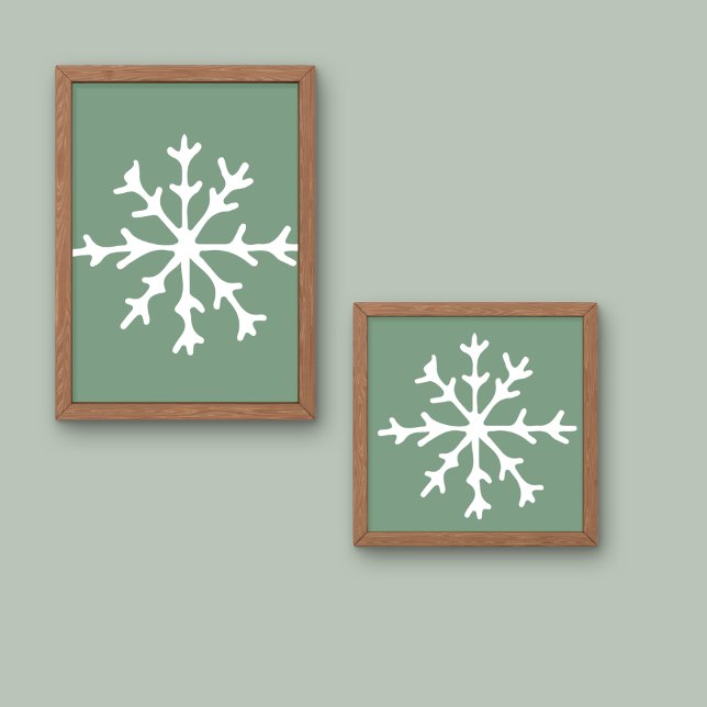 Saga Green Christmas snowflake Faux Canvas Print (Creator Uploaded)
