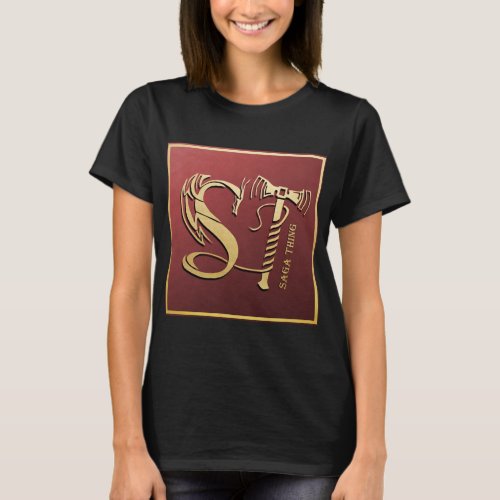 Saga Thing Dragon and Hammer Logo Women T_Shirt