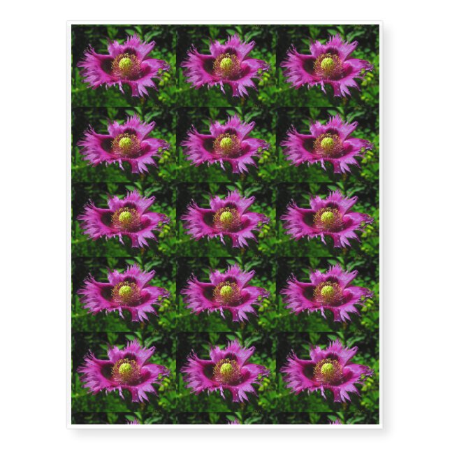 Sagacious flag poppy 15 per sheet temporary tattoos (Front)