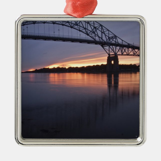 Sagamor Bridge over Cape Cod canal, 2 Metal Ornament (Front)