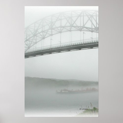 Sagamore Bridge in Fog Poster