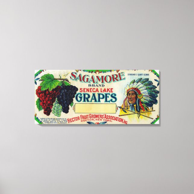 Sagamore Grape LabelHector, NY Canvas Print (Front)
