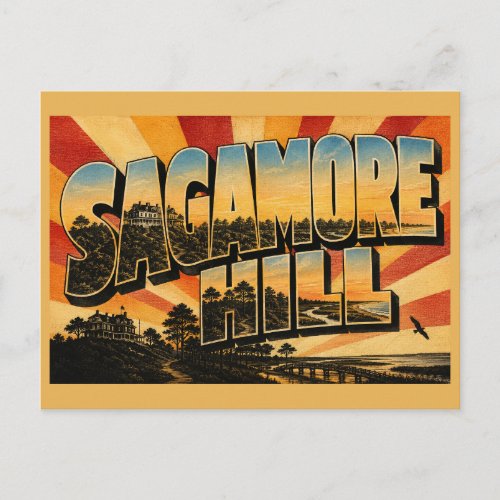 Sagamore Hill New York Forest Marsh Beach Art Postcard