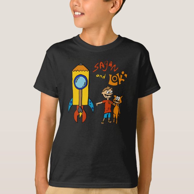 Sagan and Loki Rocket Black Tee (Front)