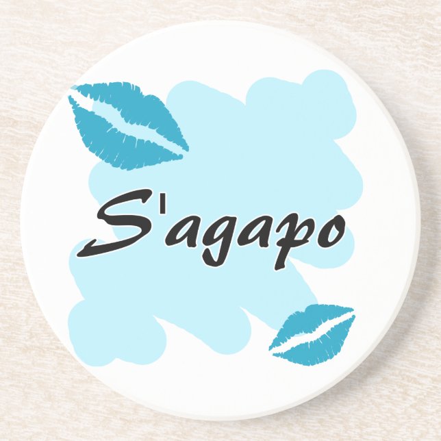 S'agapo - Greek - I love you Drink Coaster (Front)