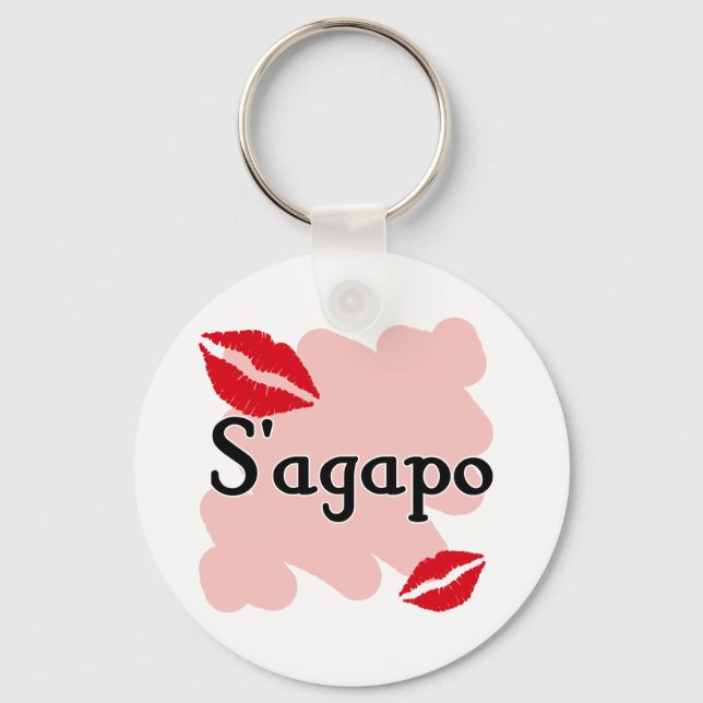 S'agapo - Greek - I love you Keychain (Front)