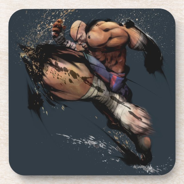 Sagat Knee Beverage Coaster (Front)