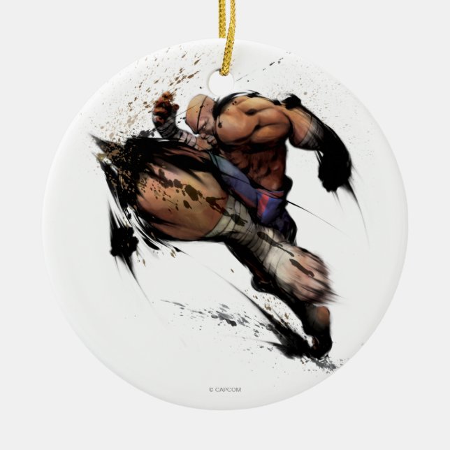Sagat Knee Ceramic Ornament (Front)