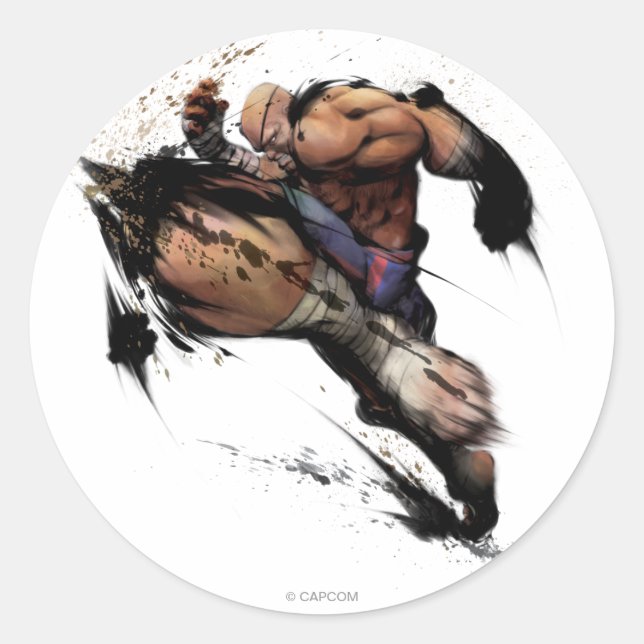 Sagat Knee Classic Round Sticker (Front)