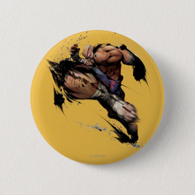 Sagat Knee Pinback Button (Front)