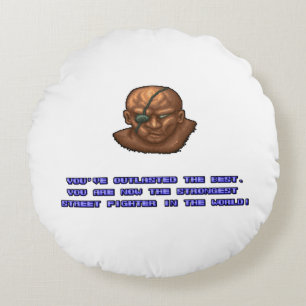 Sagat KO'ed 2 Round Pillow