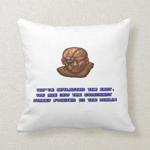Sagat KO'ed 2 Throw Pillow