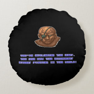 Sagat KO'ed Round Pillow