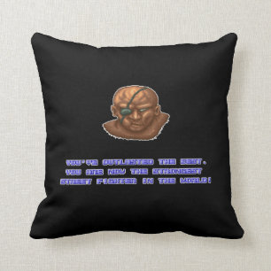 Sagat KO'ed Throw Pillow