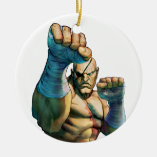 Sagat Ready to Block Ceramic Ornament