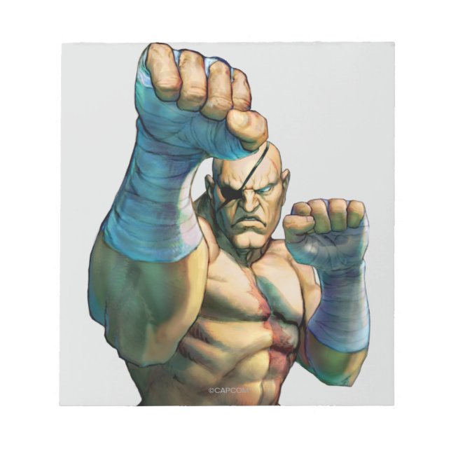 Sagat Ready to Block Notepad (Front)