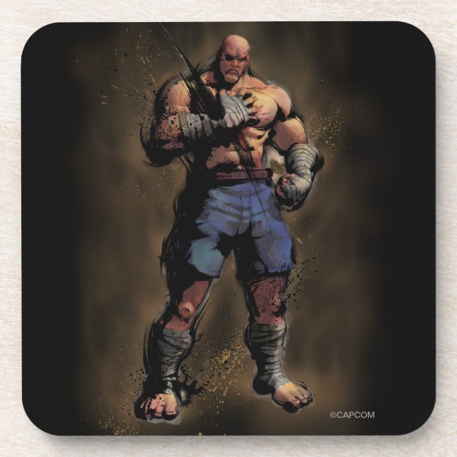 Sagat Standing Beverage Coaster (Front)