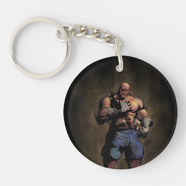 Sagat Standing Keychain (Front)