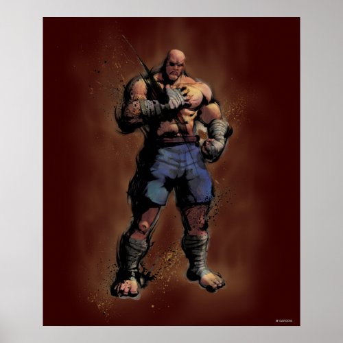 Sagat Standing Poster