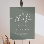 SAGE 30th Birthday Party Welcome Sign<br><div class="desc">The SAGE Collection is fresh, modern and perfect for the bohemian wedding or gender-neutral celebration. It features a stunning modern script font paired with a gorgeous sage green hue, creating a look that is both clean and elegant. This collection is perfect for couples who want to create a sense of...</div>
