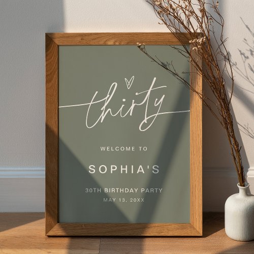 SAGE 30th Birthday Party Welcome Sign Poster