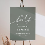 SAGE 40th Birthday Party Welcome Sign<br><div class="desc">The SAGE Collection is fresh, modern and perfect for the bohemian wedding or gender-neutral celebration. It features a stunning modern script font paired with a gorgeous sage green hue, creating a look that is both clean and elegant. This collection is perfect for couples who want to create a sense of...</div>