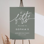 SAGE 50th Birthday Party Welcome Sign<br><div class="desc">The SAGE Collection is fresh, modern and perfect for the bohemian wedding or gender-neutral celebration. It features a stunning modern script font paired with a gorgeous sage green hue, creating a look that is both clean and elegant. This collection is perfect for couples who want to create a sense of...</div>
