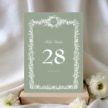 Sage 5 x 7  Monogram Wreath Classic Table Numbers