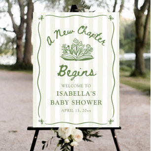 Sage A New Chapter Begins Baby Shower Welcome Sign