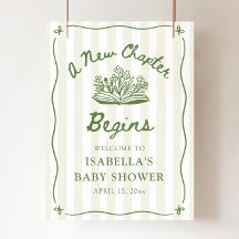 Sage A New Chapter Begins Baby Shower Welcome Sign