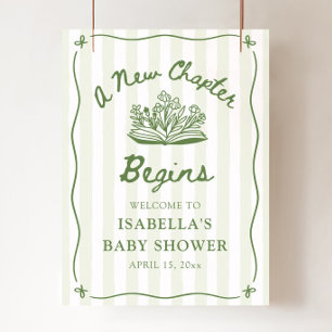 Sage A New Chapter Begins Baby Shower Welcome Sign