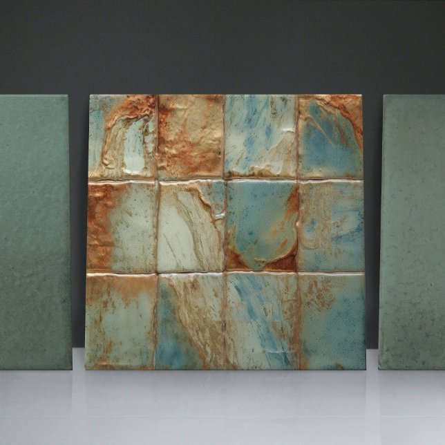 Sage Abstract Square Collection EMMA Faux Relief Ceramic Tile (Creator Uploaded)