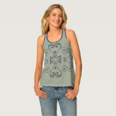 Sage All-Over Design Ladies Tank Top (Front Full)