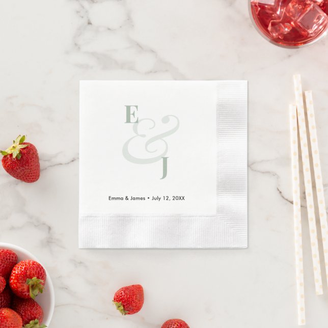 Sage Ampersand | Custom Cocktail Napkins (Insitu)