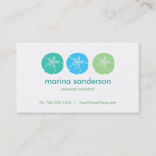 Sage and Aqua Sand Dollar Business Cards