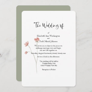 Sage and Blush Watercolor Wedding Invitation