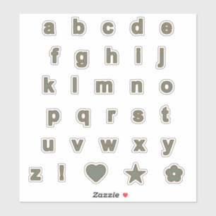 Sage and Bronze Color Letters Alphabet Monogram Sticker
