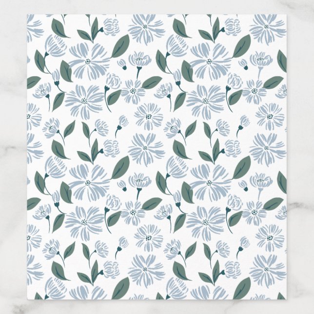 Sage and Dusty Blue Floral Envelope Liner (Design)