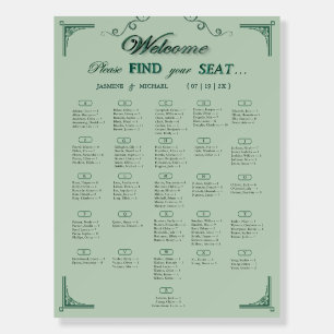 Sage and Eucalyptus Green Wedding Seating Chart   Foam Board
