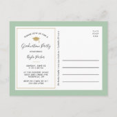 Sage and Gold 3 Photo Graduation Party Invitation (Back)