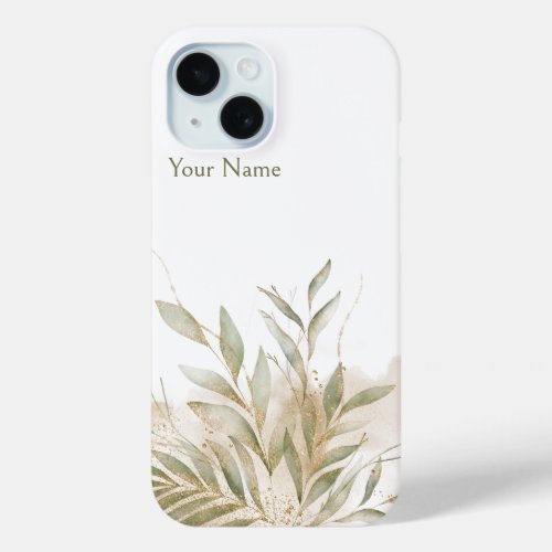 Sage and Gold FoliageLeaves iPhone  iPad case