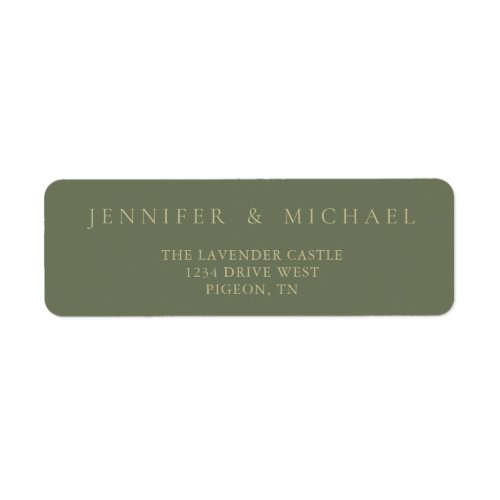 Sage and Gold Simple Minimalistic Wedding Label