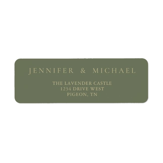 Sage and Gold Simple Minimalistic Wedding Label